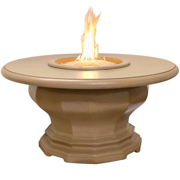 Modern inverted firetable with stainless steel star burner and cafe finish for outdoor warmth and ambiance