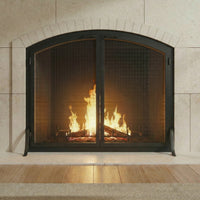 Fireplace Arch Screen With Operable Doors - Custom Size & 21 Finishes - Carolina