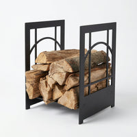 Design Specialties Log Holder Sunrise – 3/16” Laser-Cut Steel Firewood Rack – 21 Custom Finish Options – Made in USA