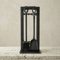 Fireplace Tool Set by Design Specialties Hammered Edge – 3/16” Laser-Cut Steel, 21 Finish Colors