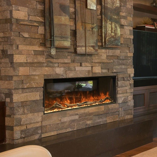 Modern Flames Landscape Pro 56-inch three-sided electric fireplace with RGB flames and heater