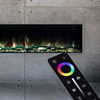 Modern Flames Landscape Pro Slim 56" built-in electric fireplace with Hybrid-FX flame technology and RGB LED lighting