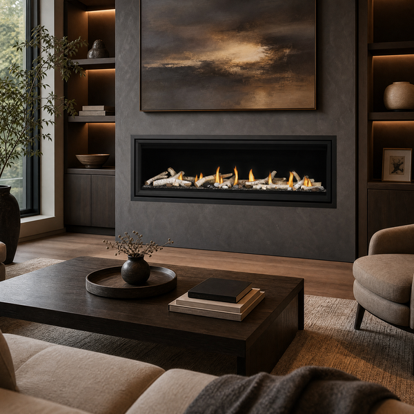 Napoleon Vector 62" Direct Vent Linear Gas Fireplace — lifestyle