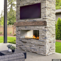 New River Weathered Beam Non-Combustible Mantel Shelf RIVER ROCK Finish - ExceptionalFire
