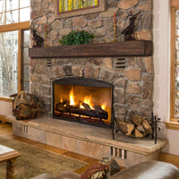 New River Weathered Beam Non-Combustible Mantel Shelf TOASTED RYE Finish - ExceptionalFire