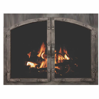 Old World - Arch / Opening Width - 52" Height - 37 3/16" / Sites Height Where Arch starts 32"/ 3 Sided Overlap / Twin Style Doors / Natural Iron Finish / Clear Glass / Gate Mesh / Draft Control / Z Tabs