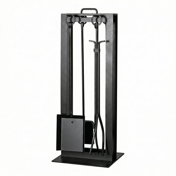 Design Specialties Fireplace Tool Set in laser-cut steel with freestanding stand and 21 finish options