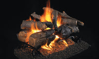 24" Charred American Oak See-Through Vented Gas Logs | Real Fyre