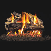 30" Charred Rugged Split Oak Outdoor Vented Gas Log Set | Real Fyre