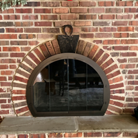 Bar Iron - Arch Masonry Steel Fireplace Glass Doors | Custom