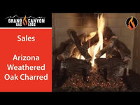 24" Arizona Weathered Oak Charred Vented Gas Log Set | Grand Canyon