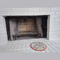Reflection // Masonry // 34 3/8 W x 20" H // Flush Hearth // Overlap // Matte Black // Modern Handle // clear glass // Bifold