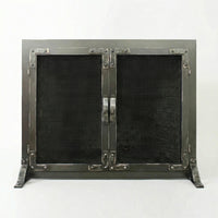 Fireplace Screen with Operable Doors Custom Size 21 Finishes - Old World