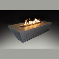 Grand Canyon Olympus Rectangular GFRC Fire Pit Table - 60" x 30" x 18" Gray, Propane