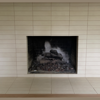 Stiletto Cutback Remake 4-sided overlap fireplace with 28.75” floor height and 34.5” width