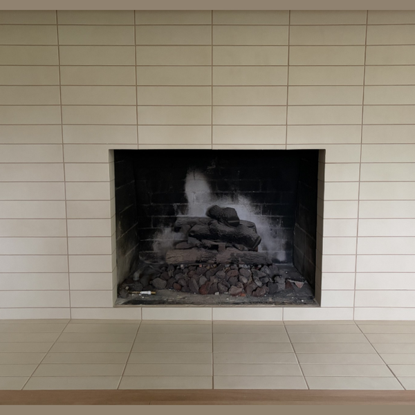 Stiletto Cutback Remake 4-sided overlap fireplace with 28.75” floor height and 34.5” width