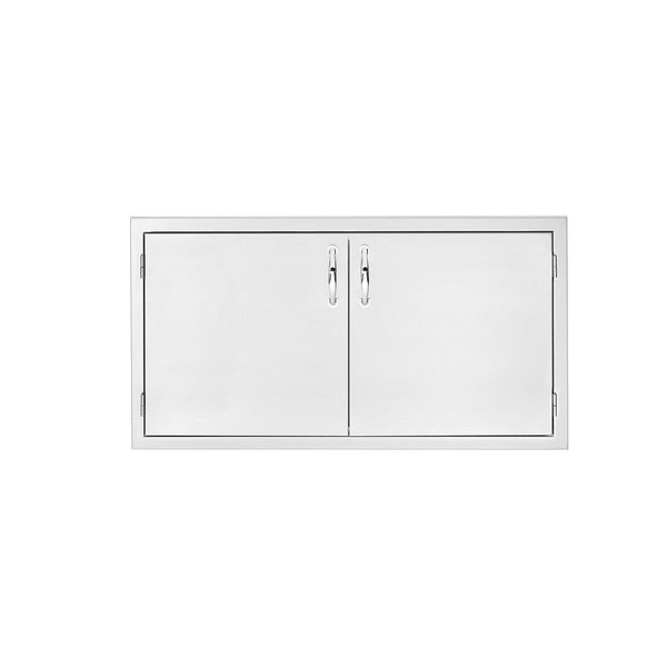 Summerset 36" 2-Drawer stainless steel dry storage pantry with access door and magnetic latches for outdoor kitchen organization