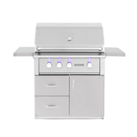 Summerset Alturi Cart Mount Gas Grill 36-inch stainless steel luxury outdoor grill with rotisserie and interior lighting