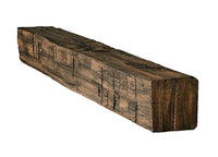 Tavern Timbered Beam Non-Combustible Mantel Shelf Fieldstone finish - ExceptionalFire