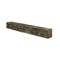 Tavern Timbered Beam Non-Combustible Mantel Shelf Fieldstone finish - ExceptionalFire