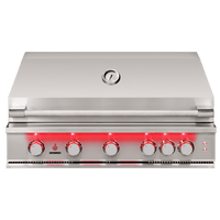 TrueFlame 40 Inch Built-In Stainless Steel Grill with LED lighting and heat zone separators