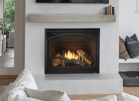 Heat & Glo 8KL 42 Direct Vent Traditional Gas Fireplace (Tranquil Greige Herringbone Interior) | Model 8KL-TG