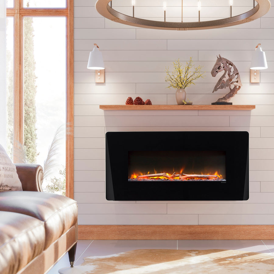 Winslow Linear 36" Electric Fireplace - Glass pebbles - Model SWM3520