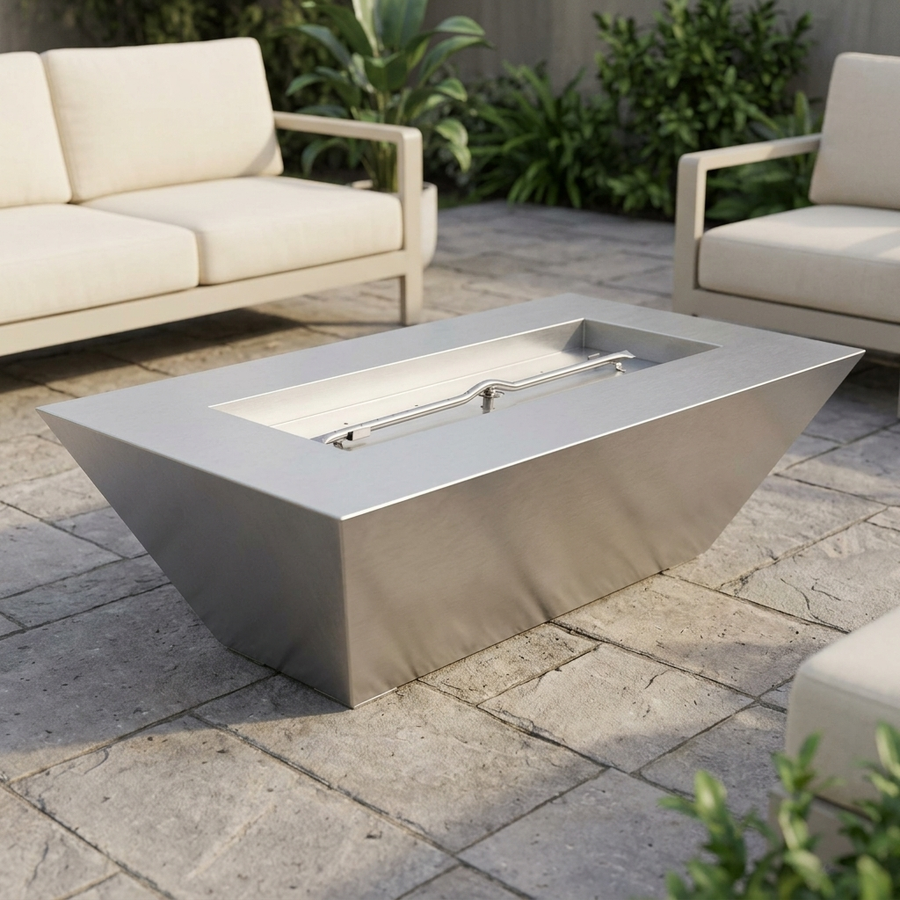 The Outdoor Plus 60" Atlantic Fire Pit — 24" Tall — Stainless Steel