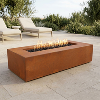 The Outdoor Plus 48" Regal Fire Pit — Corten Steel — patio view