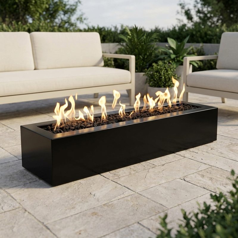 The Outdoor Plus 48" Eaves Fire Pit — Powder Coat — patio view