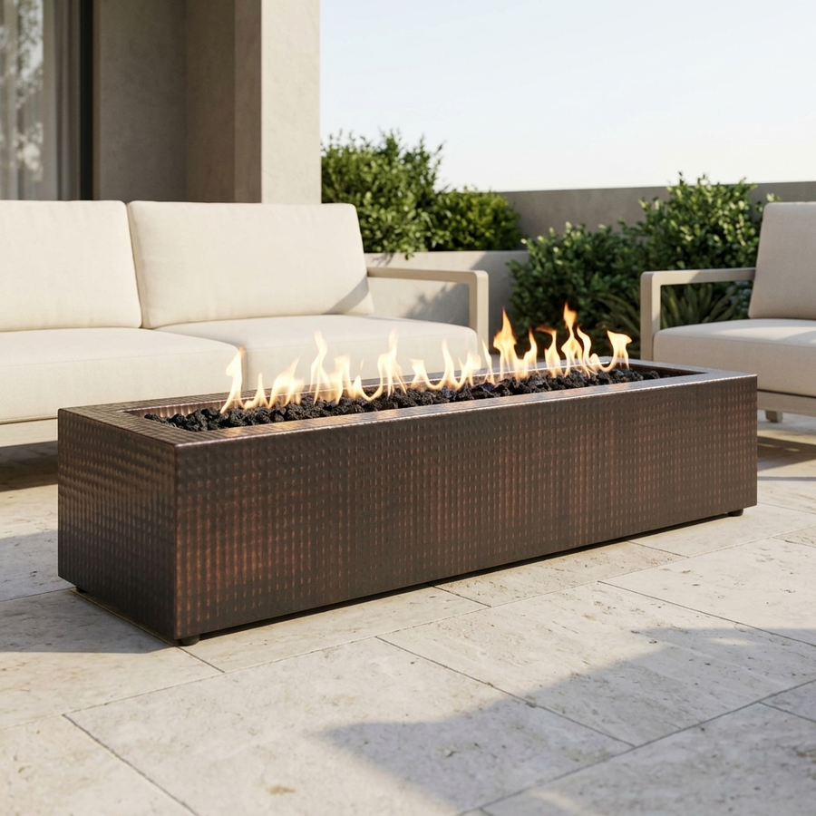 The Outdoor Plus 60" Eaves Fire Pit — Hammered Copper