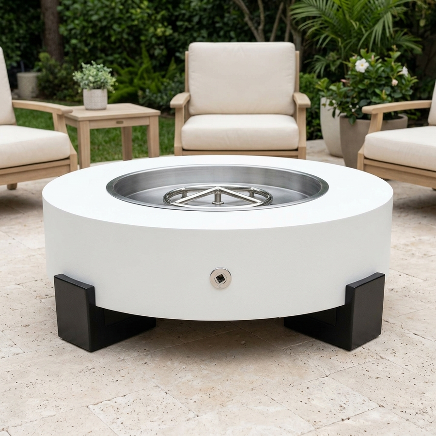 The Outdoor Plus 42-Inch Hollister Fire Pit — Black & White