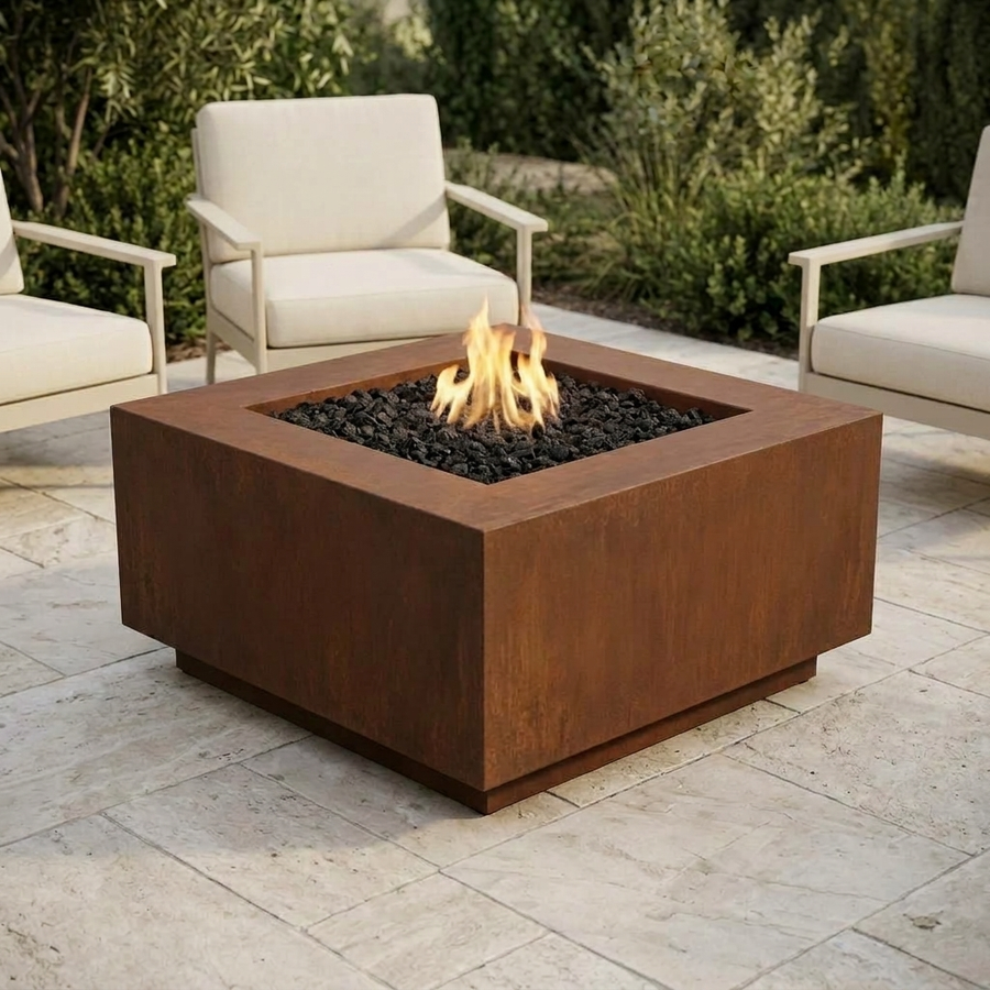 The Outdoor Plus 42" Forma Fire Pit — Corten Steel