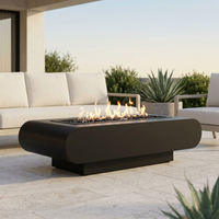 The Outdoor Plus 72" La Jolla Fire Pit — Powder Coat — patio view