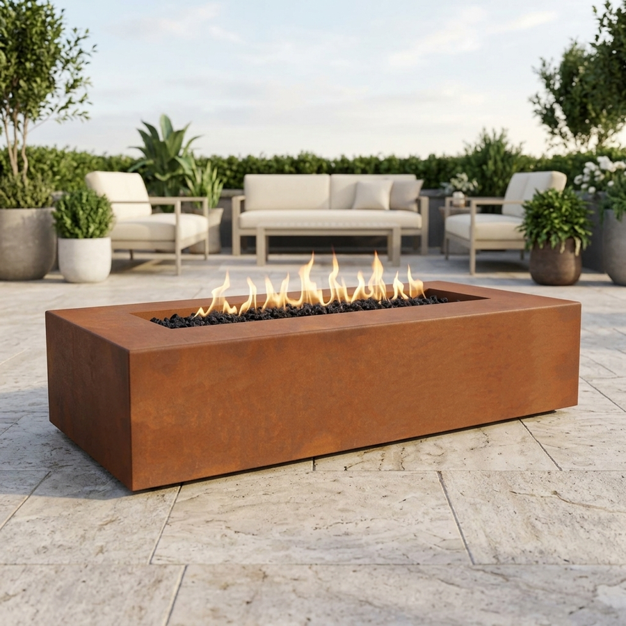 The Outdoor Plus 60" Regal Fire Pit — Corten Steel
