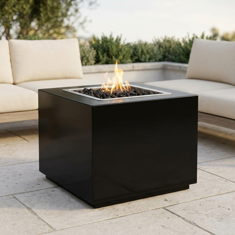 The Outdoor Plus 30" Forma Fire Pit — Powder Coat — patio view