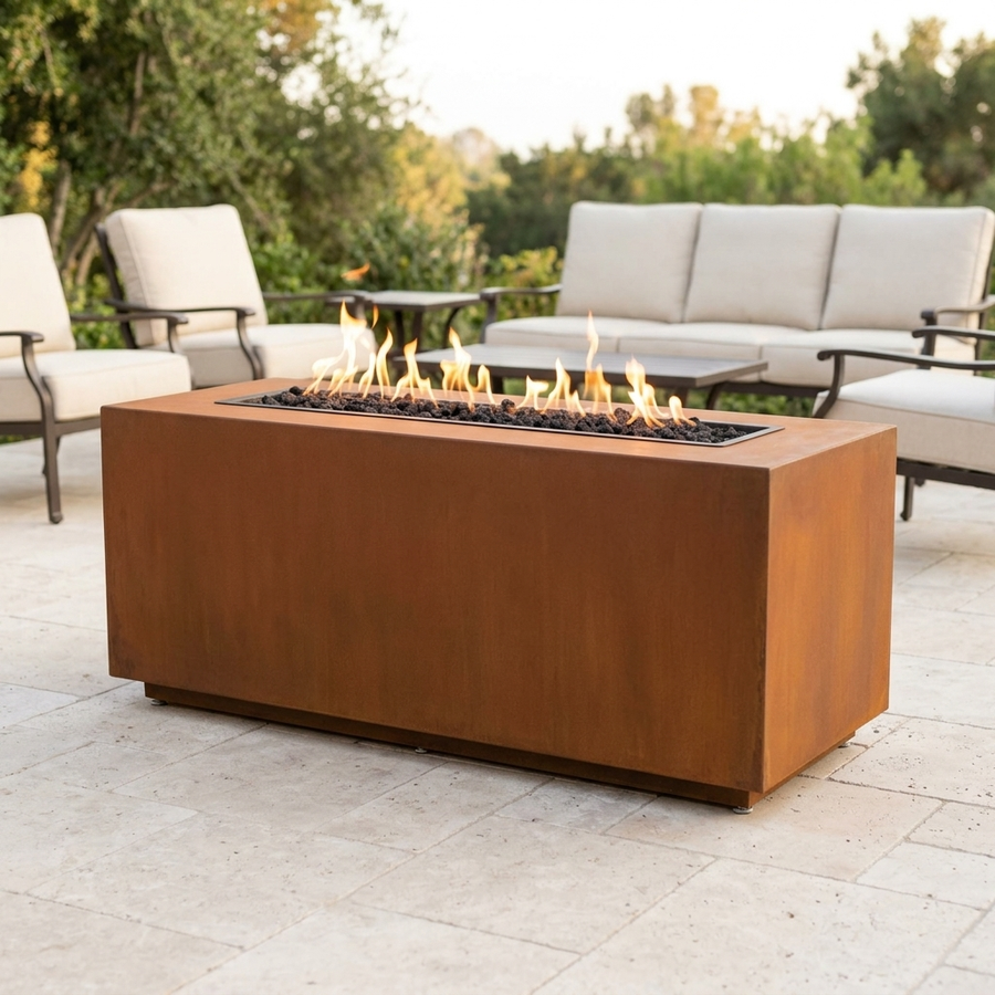 The Outdoor Plus 84" Pismo Fire Pit — Corten Steel
