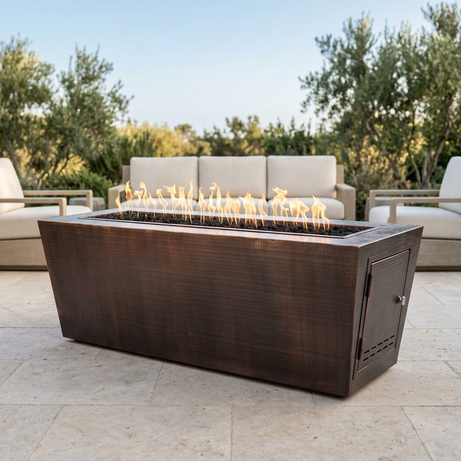 The Outdoor Plus 48" Mesa Fire Pit — Hammered Copper