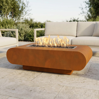 The Outdoor Plus 48" La Jolla Fire Pit — Corten Steel — patio view