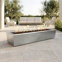 The Outdoor Plus 48" Eaves Fire Pit — Stainless Steel — patio view