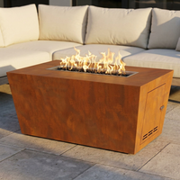 The Outdoor Plus 48" Mesa Fire Pit — Corten Steel — patio view