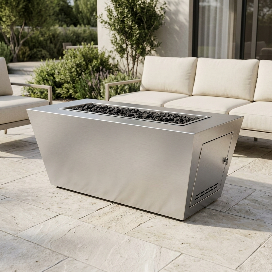 The Outdoor Plus 60" Mesa Fire Pit — Stainless Steel