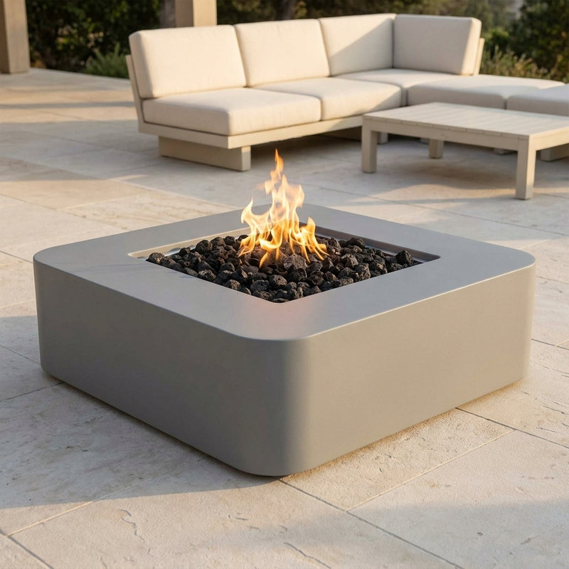The Outdoor Plus 36" Bayside Fire Pit — Powder Coat — patio view