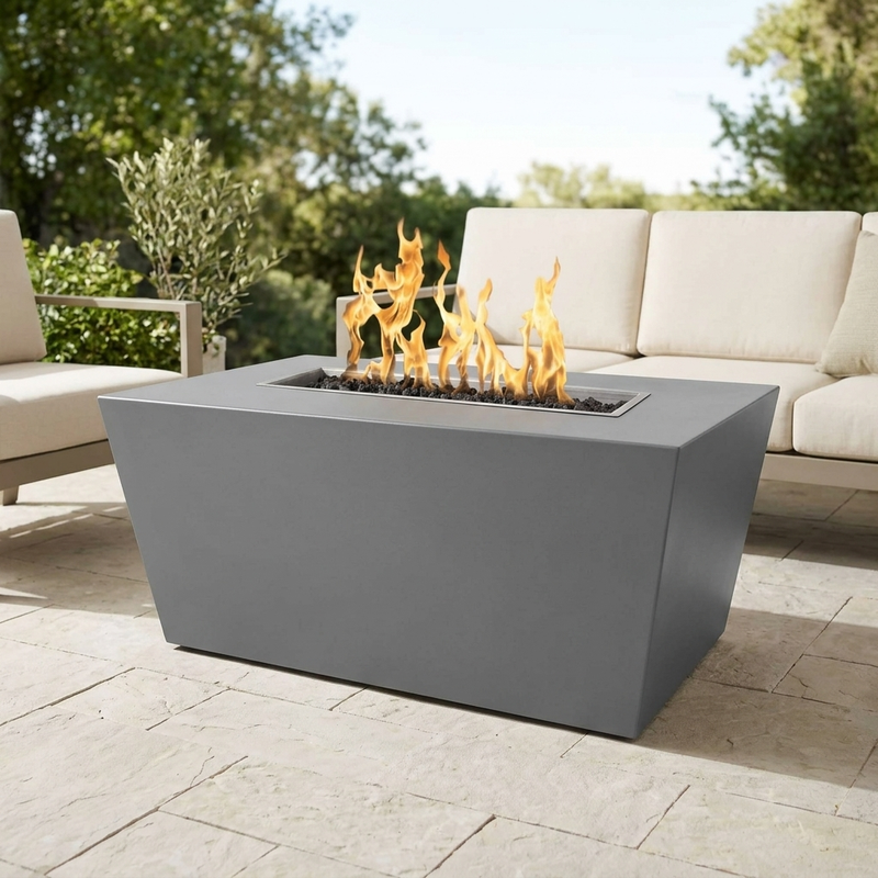 The Outdoor Plus 48" Mesa Fire Pit — Powder Coat — patio view