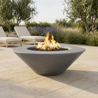 The Outdoor Plus 48" Cazo Fire Pit — Wide Ledge — GFRC — Plug & Play — patio view