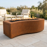 The Outdoor Plus 72" Billow Fire Pit — Corten Steel — patio view