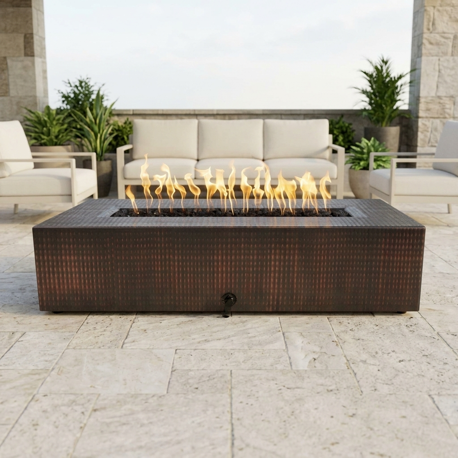The Outdoor Plus 54" Regal Fire Pit — Hammered Copper