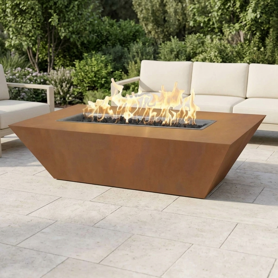 The Outdoor Plus 72" Atlantic Fire Pit — 24" Tall — Corten Steel