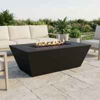 The Outdoor Plus 60" Angelus Fire Pit — GFRC — Black — patio view