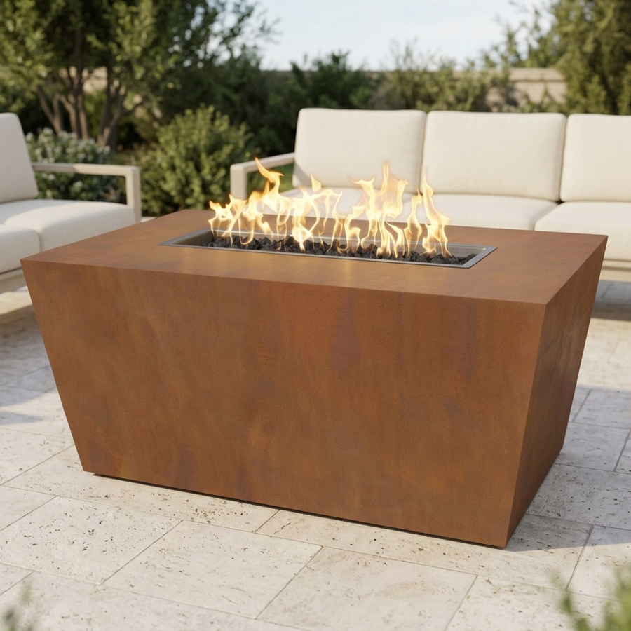 The Outdoor Plus 60" Mesa Fire Pit — Corten Steel